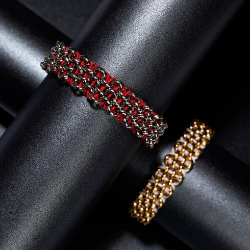 Rote Panda-Glieder | Original Kismet Armband | Rot x Silber